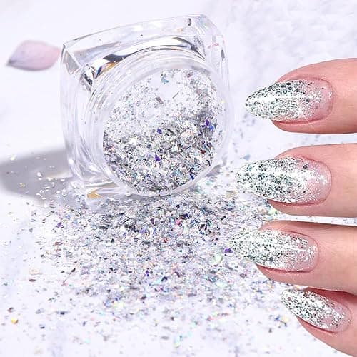 GZSYY Nagel Glitzer Nagelpulver Nail Art Glitter Pulver 6 Farben Nagel Pailletten Holographic Nagel Pigmente Glitzer für Nägel thumbnail 3