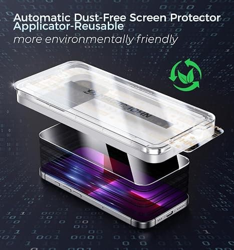 MAGIC JOHN 3rd Gen Upgraded for iPhone 13/13Pro/14 Screen Protector 6.1 Inch,HD Clear,Shatterproof Tempered Film,Auto Dust-Elimination,Bubble Free,Easy Installation,2 Pack thumbnail 9