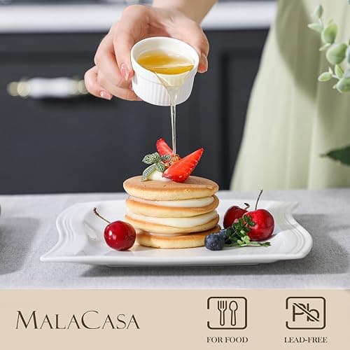 MALACASA Mini Ramekins 2 oz set of 24, Ramiken, Ceramic Creme Brulee Ramekins, White Custard Cups, Small Dipping Bowls for Kitchen Serving Sauce Condiments, Dishwasher Oven Safe, Series RAMEKIN.DISH thumbnail 5