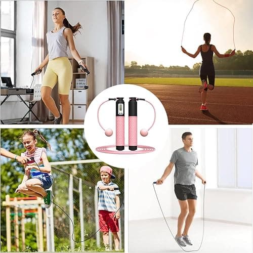 Skipping Rope with Counter, Skip Rope with LED Display, Workout Equipment Non-slip Handle for Women Men Adult Kids-Jump Rope For Exercise Fat burning Workout Home or Gym personal Training Rope thumbnail 6