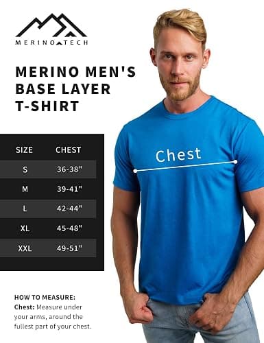 Merino Wool T-Shirt Mens - Merino Wool Undershirt Thermal Shirt for Men and Hiking Socks thumbnail 7