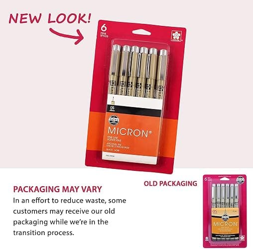 Sakura Pigma Micron Fineliner Pens - Archival Black Ink Pens - Pens for Writing, Drawing, or Journaling - Black Ink - 05 Point Size - 6 Pack thumbnail 9