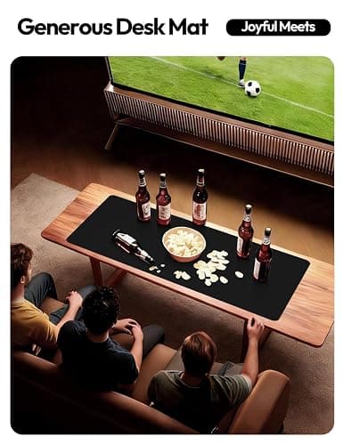 YSAGi Leather Desk Protector, Office Mat, Large Mouse Mat, Non-Slip PU Leather Blotter, Laptop Desk Mat, Waterproof Writing Pad for Office and Home (Black, 31.5" x 15.8") thumbnail 2