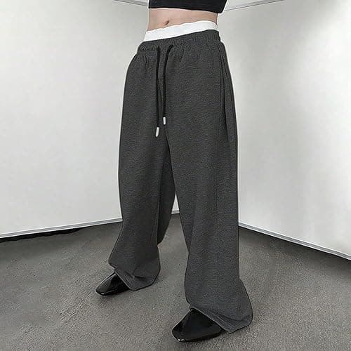 Baggy Sweatpants Men Wide Leg Sweats Pants Loose Cotton Open Bottom Joggers with Pockets Y2k Tall Trousers Streetwear thumbnail 3