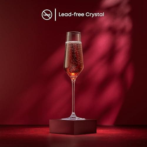 JoyJolt Champagne Glasses Layla Collection, Set of 4 – 6.7 oz Elegant Crystal Stemmed Champagne Flutes for Prosecco, Sparkling Wine, Mimosas, Cocktails, Weddings, Anniversaries, Parties thumbnail 2