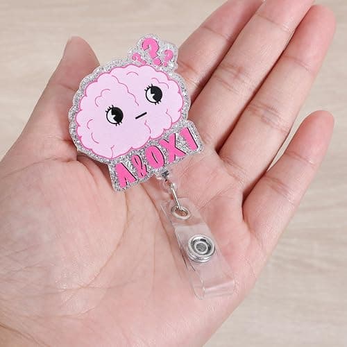 A&0x1 Funny Office Badge Reel | Retractable ID Card Badge Holder | Name Tag Medical Work Badge Clip for RN LPN CNA MA ER Night Shift Nurse Doctor | Nurse Gifts | Acrylic｜Alligator Clip thumbnail 2