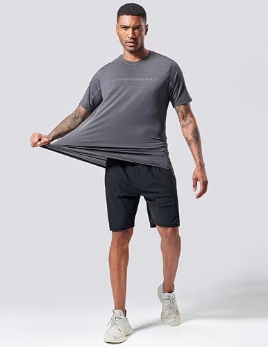 5 Pack Men’s Active Quick Dry Crew Neck T Shirts | Athletic Running Gym Workout Short Sleeve Tee Tops Bulk thumbnail 3