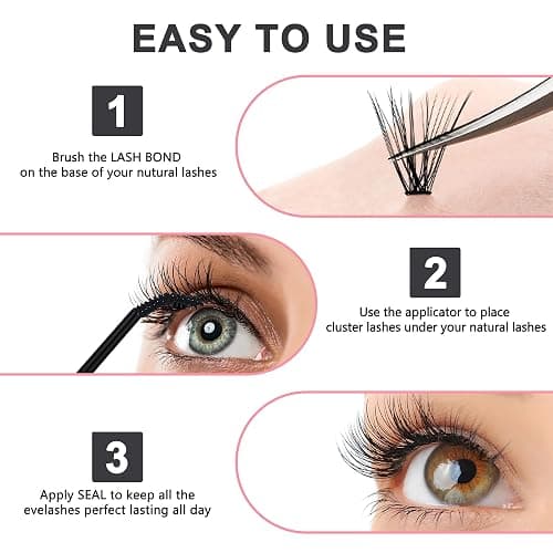 Eyelashes Glue Eyelash Bond and Seal Super Strong Hold Cluster Lash Adhesive Latex Free Waterproof Cluster Lash Glue for Eyelash Extension (5g bond +5g Seal) thumbnail 5