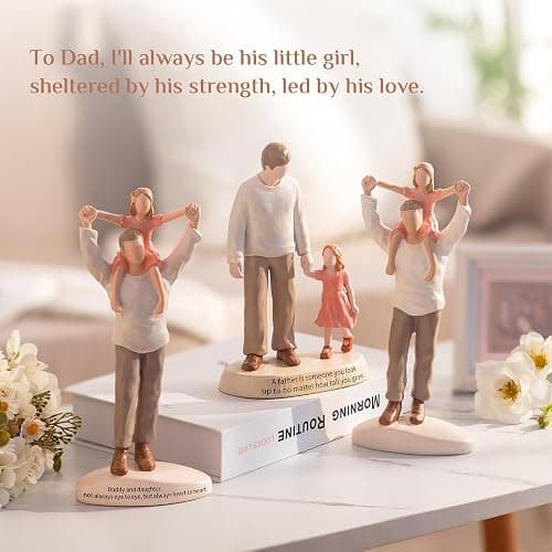 Storieme Dad Birthday Gift from Daughter: Hand-Painted Dad Daughter Figurine Decoration Gifts for Fathers Day Christmas - Father of The Bride Gifts for Wedding thumbnail 6