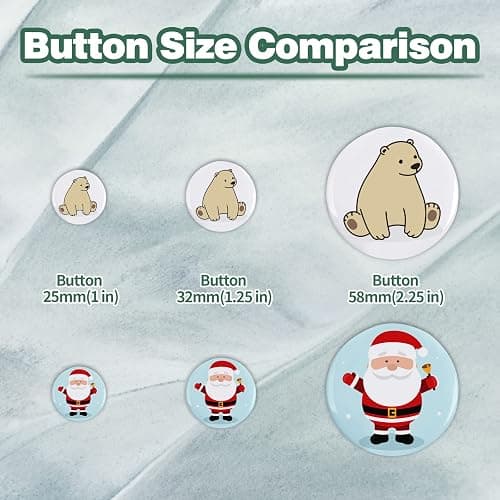 Mostme 300 Sets 1 inch Button Maker Supplies, 25mm Button Supplies Parts Badge Part, Buttons Making Supplies, Includes Metal Pin Back Cover, Metal Shells, Blank Paper&Clear Film thumbnail 5