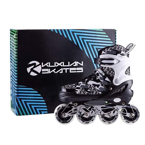 Kuxuan Boys Adjustable Inline Skates with Light up Wheels, Fun Illuminating Skates for Kids Girls Youth thumbnail 7