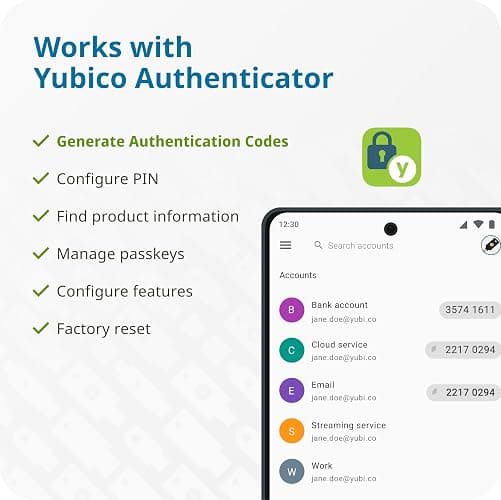 Yubico - YubiKey 5C NFC - Multi-Factor authentication (MFA) Security Key and passkey, Connect via USB-C or NFC, FIDO Certified - Protect Your Online Accounts thumbnail 9