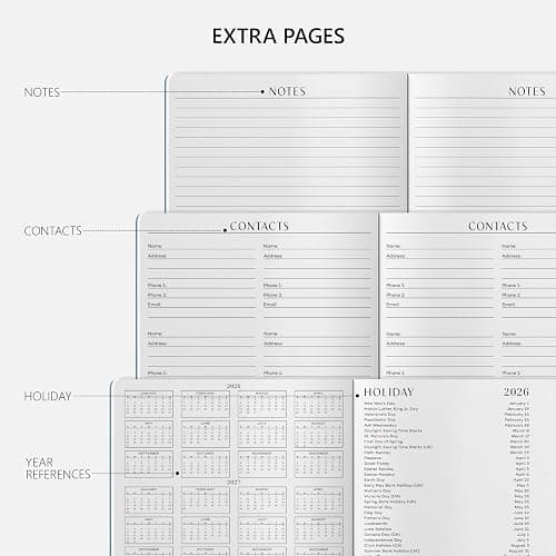 Jotsome Monthly Planner 2026-2027, 18 Months Academic Planner, 7"x 8.75" | July 2026 to December 2027, Stitched Binding, Soft Cover, Academic Planner for Office and Home Plan, Flower thumbnail 5