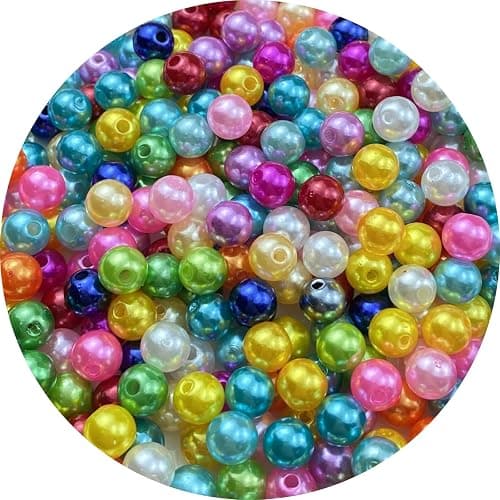 Pinhoollgo 300pcs Pearl Beads 8mm Round Pearl Beads with Hole for DIY Bracelet Necklace Jewelry Making Supplies Handmade Craft(Mix Colors) - Image 1