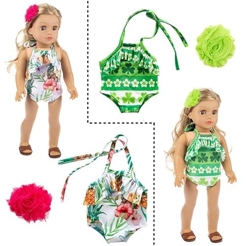 ZITA ELEMENT 24 Pcs American Doll Clothes for 18 inch Doll Clothes and Accessories - Doll Clothing Outfits Dress Swimsuits Tights for 18 Inch Dolls thumbnail 6