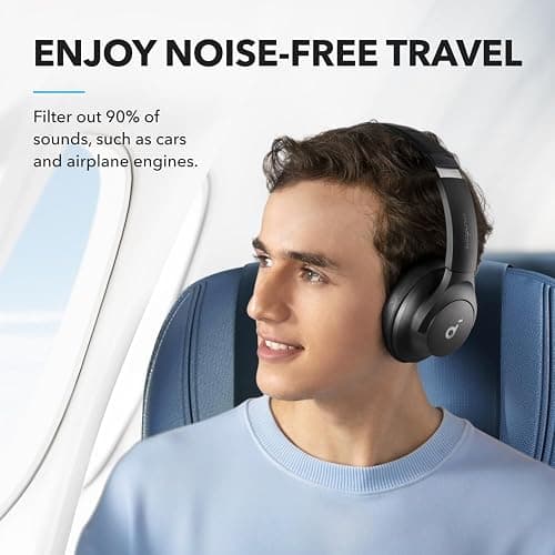 soundcore by Anker Q20i Hybrid Active Noise Cancelling Headphones, Wireless Over-Ear Bluetooth, 40H Long ANC Playtime, Hi-Res Audio, Big Bass, Customize via an App, Transparency Mode, Ideal for Travel thumbnail 2