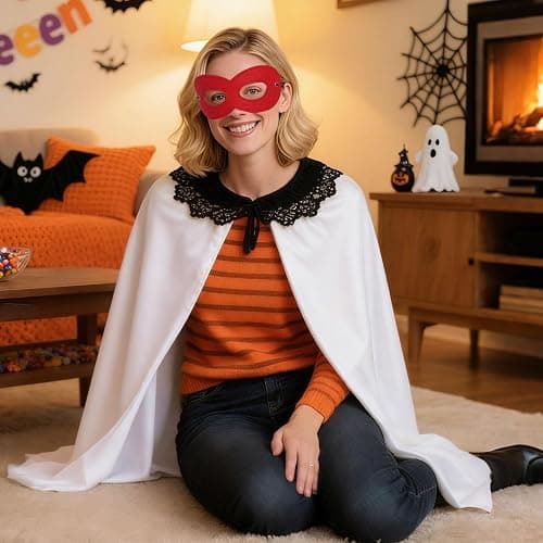 tiggell Halloween Black Eye Mask, Costumes Eyemask Half Mask for Dress Up Role Cosplay Party Supplies for Adult thumbnail 6