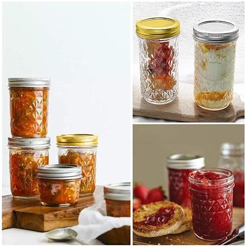 SPANLA 12 Pack Glass Mason Canning Jars With Regular Lids, Ideal for Jam, Jelly, Honey, Wedding Favors, Shower Favors, Baby Foods DIY Spice Jars - 4 OZ x 4, 8 OZ x 4, 12 OZ x 4 thumbnail 7