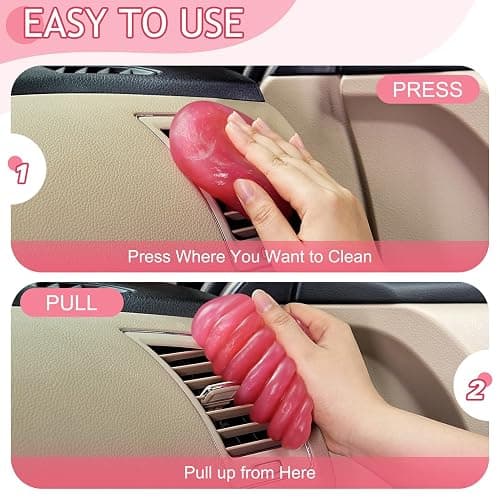 TeSabMi Car Cleaning Gel Car Cleaning Putty Car Putty Car Interior Cleaner Car Slime Car Detailing Kit Car Accessories White Elephant Gifts for Men Women Teens Adults Christmas Stocking Stuffers Pink thumbnail 4