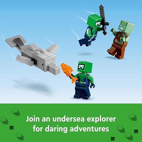 LEGO Minecraft The Axolotl House 21247 Building Toy Set, Creative Adventures at a Colorful Underwater Base, Includes a Diver Explorer, Dolphin, Drowned and More, Minecraft Toy for 7 Year Old Kids thumbnail 4