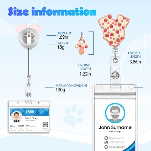 Plifal Badge Reel Holder Retractable with ID Clip for Nurse Nursing - Nicu Cute Name Tag Card Funny Accessories with Alligator Clip for Office Student Work Hospital thumbnail 4