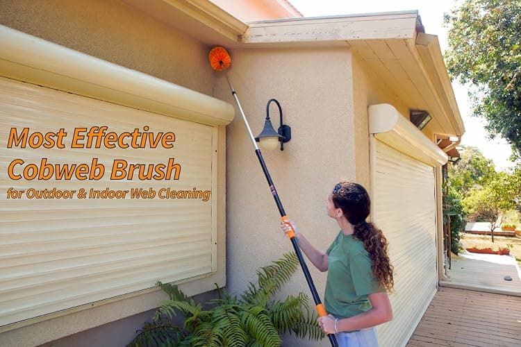 4-13 ft Cobweb Duster with Extension Pole // 20 Foot High Reach Spider Web Cleaner Cobweb Brush for Outdoor & Indoor Web Cleaning // Lightweight & Sturdy Telescopic Pole // The Ultimate Dusting Kit thumbnail 6