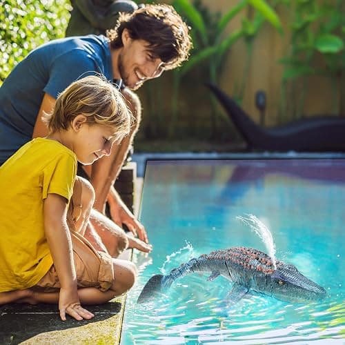 fromeasy Remote Control Dinosaur Toys for Kids 3 4 5 6 7, Mosasaurus Diving Toys RC Boat with Light and Spray Water for Swimming Pool Lake Bathroom Ocean Protector Bath Toys thumbnail 8