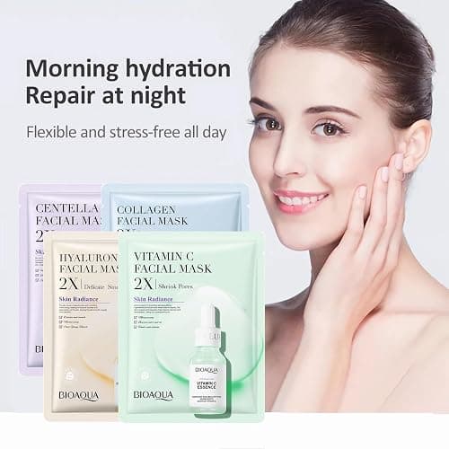 JORUN 12 Pcs Essence Hydrating Sheet Face Mask Set - Korean Sheet Masks Moisturizing,Anti-Aging, Brightening Face Masks Beauty Multipack - Vegan Face Mask Skincare for All Skin Types thumbnail 2