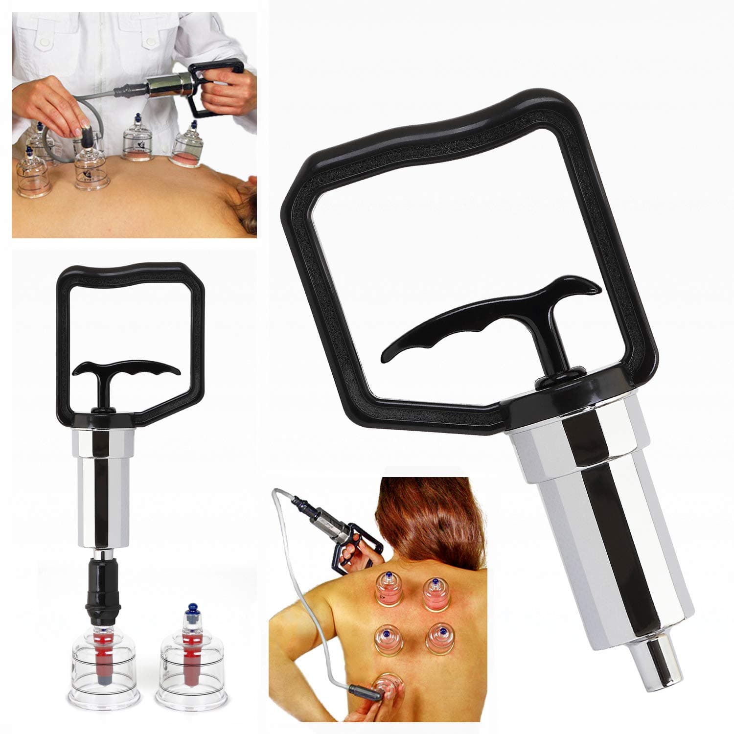 Hansol Professional Cupping Therapy Equipment Set with pumping handle (19 Cups/English Manual (Made in Korea)) thumbnail 7