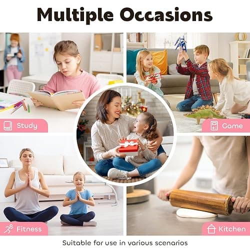 Conchstar Visual Timer for Kids 60-Minute - Countdown Timer with Optional Alarm, Focus Tool for ADHD & Autism, Time Management for Homework, Chores, Office, Kitchen, Teaching & Study Routines (Pink) thumbnail 6