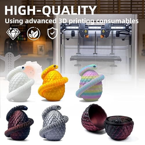5PCS 3D Printed Snake Eggs 3D Printed Snake 3D Printed Snake Toys Set Easter Eggs Articulated Snake Easter Basket Stuffers Mystery Snake Egg Fidget Toy 3D Printed Animals (Multicolor4-5pcs) thumbnail 7