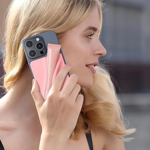 DOB SECHS Silicone Lip Holder for Cell Phone Lipstick Lip Glaze Phone Case Back Stick On Holder for iPhone and Android Smartphone, Orange thumbnail 5