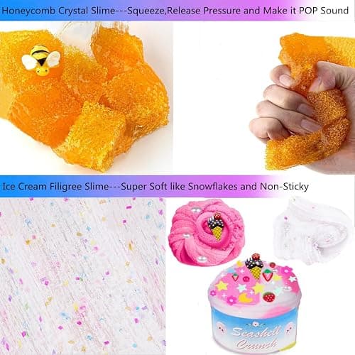 Crunchy Slime Set 12 Packed for Kids,Super Soft and Non-Sticky Stress Relief Clear Slime Kit Toy,DIY Butter Slime Party Favor for Girls & Boys Goodie Bags Stuffers thumbnail 4