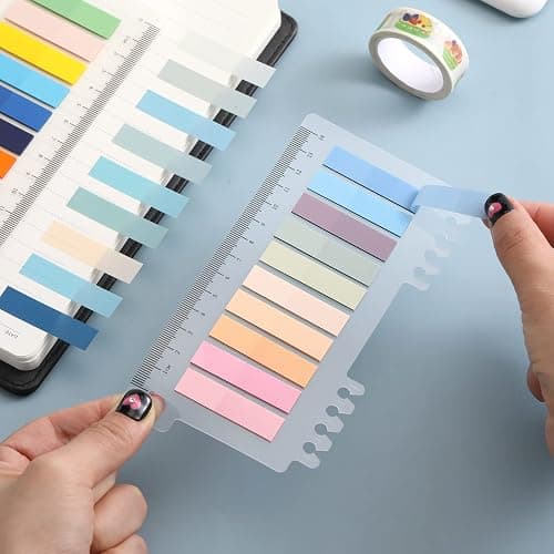 2000Pcs Sticky Tabs for Annotating Books, Clear Sticky Notes for Binders, Page Markers for Notebooks, Multi-Colored Writable and Repositionable Book Flags Strip Index Tabs thumbnail 2