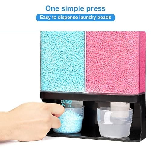 Conworld Laundry Detergent Dispenser, Wall-Mounted Scent Booster Beads Dispenser for Laundry Organizer, Laundry Beads Container, Rice Dispenser, Black thumbnail 4