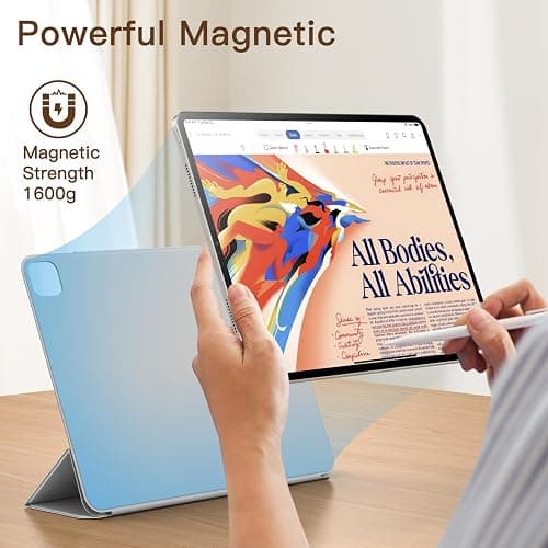 JETech Magnetische Hülle für iPad Pro 12,9 Zoll 2022/2021/2020/2018 (6./5./4./3. Generation), Pencil 2. Generation Aufladung, Schutzhülle Auto Wachen/Schlafen (Silber) thumbnail 3