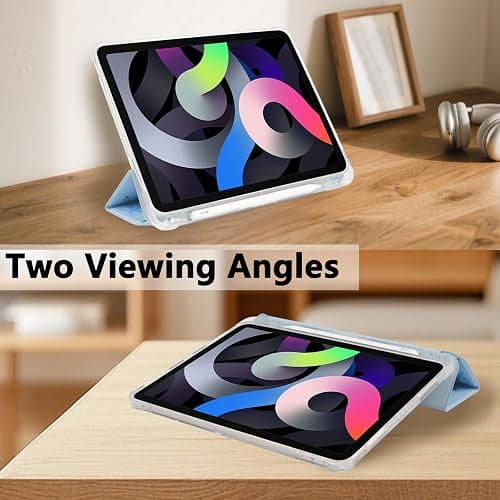 Lovmooful Compatible for iPad 11th 11-Inch A16 (2025),iPad 10 (10.9-Inch,2022 Model,10th Generation) Case with Pencil Holder Cute Bowknot Flower Design Soft TPU Trifold Stand Protective-Blue thumbnail 2