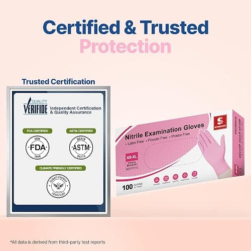 Schneider Nitrile Exam Gloves, 4-mil Medical Gloves Disposable Latex Free, Powder Free, Food Safe Glove for Examination thumbnail 2