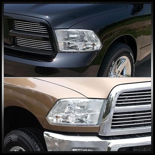 Headlights Assembly for 2009 2010 2011 2012 2013 2014 2015 2016 2017 2018 Dodge Ram 1500 2500 3500, Quad Headlamp Assembly Replacement, Chrome Housing Clear Corner thumbnail 6