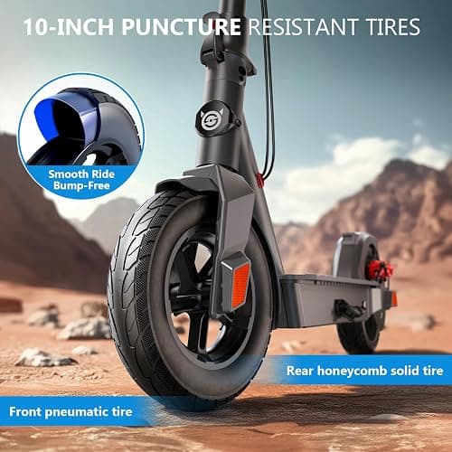SISIGAD Electric Scooter Adults 10" Tires, 600W Peak Motor, Max 22 MPH Speed, 30 Miles Long Range, Portable Folding E-Scooter for Commuting with Dual Brakes, LCD Display APP Control thumbnail 4