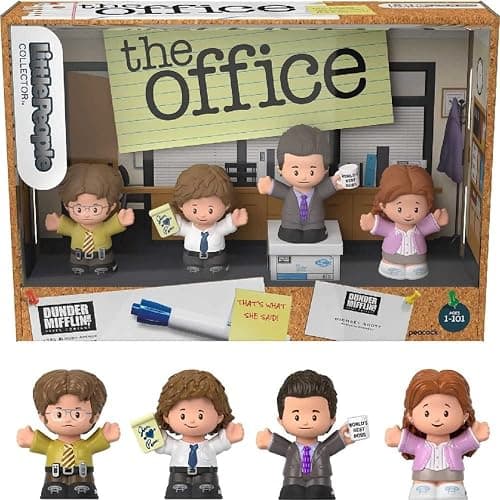 Little People Collector The Office US TV Show Special Edition Set for Adults & Fans, 4 Figures in Display Package - Image 1