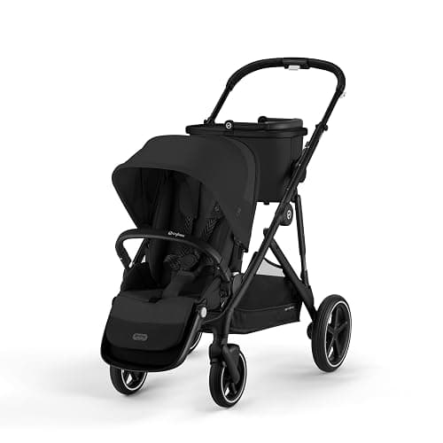 Cybex Gazelle S All-in-One Toddler and Baby Stroller with Over 20 Modular Configurations, Ergonomic Near-Flat Recline, Shopper Basket, and Compact Fold, Moon Black, Black Frame - Image 1