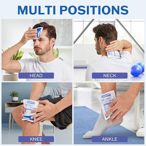 25 Pack - Instant Cold Packs - Instant Ice Packs for Injuries | Disposable Cold Compress Ice Pack for Pain Relief, Swelling, Inflammation, Sprains, Toothache - Cold Pack for Athletes thumbnail 4