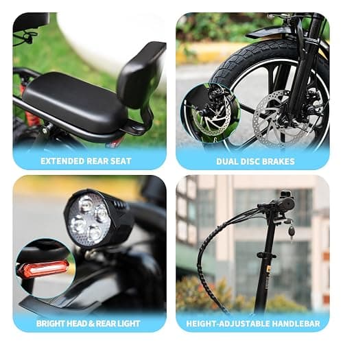 850W/ 819W Peak Electric Scooter with Seat, 20MPH & 25/40 Miles Range, Dual Suspension, Cruise Control, 14"/ 16" Folding E Scooters with Key Start & Basket thumbnail 6