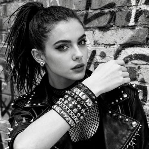 Retro Vintage Emo Goth Y2K Studded Leather Cuff Bracelet Set for Men Women | 4Pcs/Set, Multiple Bangle Wristbands 80s 90s 2000s Punk Rock Concert Jewelry Accessories Street Hip Hop Outfit thumbnail 4