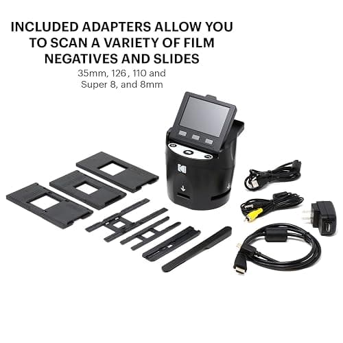 Kodak Scanza Digital Film & Slide Scanner – Converts 35mm, 126, 110, Super 8 & 8mm Film Negatives & Slides to JPEG – Includes Large Tilt-Up 3.5” LCD, Easy-Load Film Inserts, Adapters & More thumbnail 6