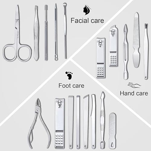 Nail Clippers Set Fingernail and Toenail Clipper Cutters Men's Accessories,Manicure Pedicure Kit Professional Grooming Kits,Nail Care Tools with Travel Case Gifts for Men Women thumbnail 4
