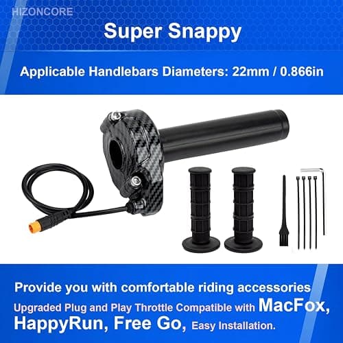 Ebike Full Twist Throttle for Macfox, 3 Pin Surron Style Throttle Grip Kit 12V-72V Compatible with HappyRun Freego Heybike Electric Dirt Bike thumbnail 7
