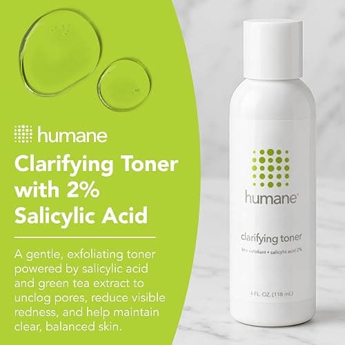 Humane Clarifying Toner for Face - 2% BHA Liquid Salicylic Acid - Pore Minimizer and Face Exfoliator - Gentle for All Skin Types - Removes Excess Oil, Dead Skin Cells, and Grime - 4 Ounce thumbnail 2