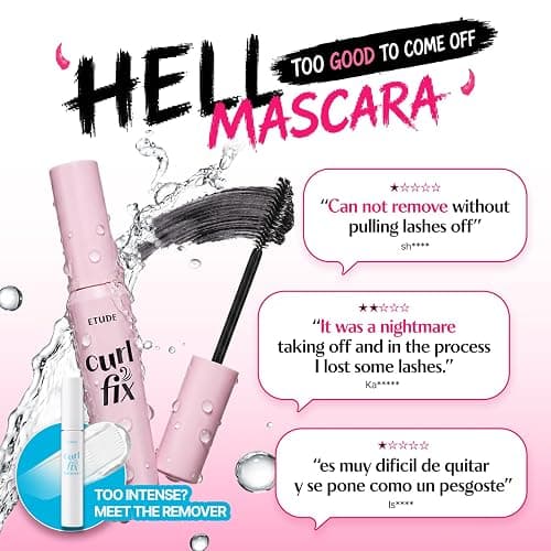 ETUDE Curl Fix Waterproof Mascara, Long-Lasting Curl, Black, 0.27 fl oz | Korean waterproof mascara, Lightweight, vegan, defined black lashes and long-lasting curl without smudging. thumbnail 3